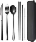 AARAINBOW 6 Pieces 18/8 Stainless Steel Flatware Set Portable Reusable Cutlery by AARAINBOW