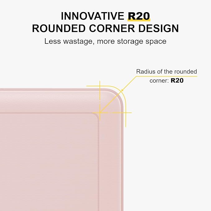 LEVEL8 Pink Suitcase with Spinner Wheels, Carry on Luggage Airline Approved - Image 5