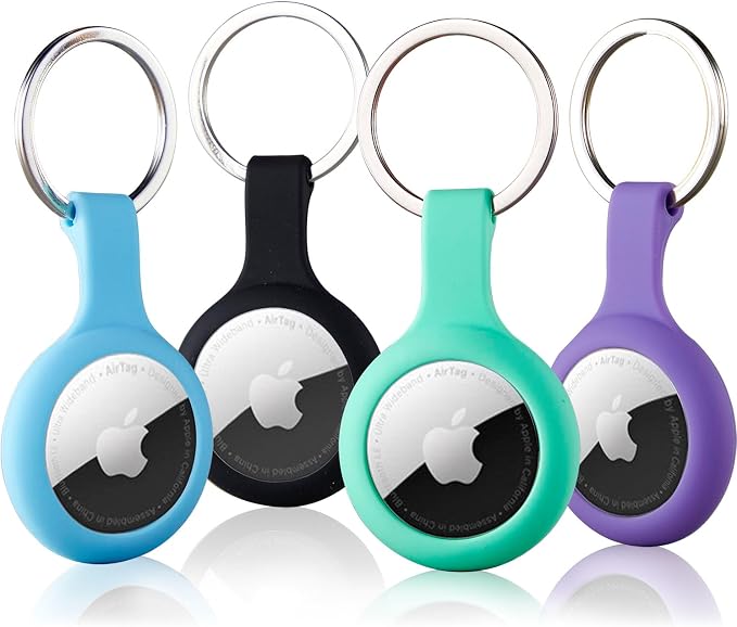 ThingsBag Airtags 4 Pack Holder Keychain, Silicone GPS Case Key Ring by ThingsBag