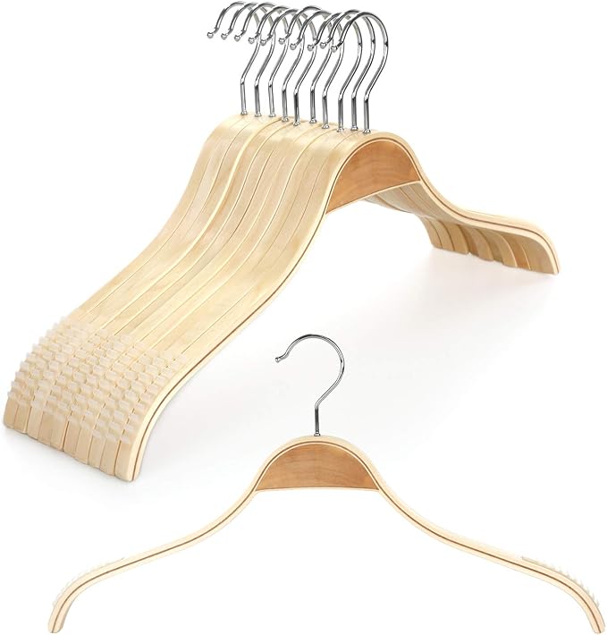 TOPIA HANGER Slim Natural Wood Hangers by TOPIAHANGER