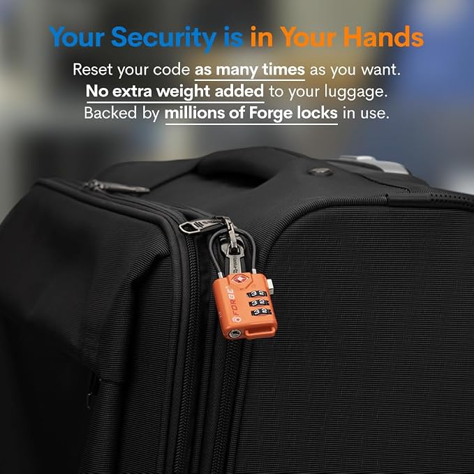 TSA Approved Cable Luggage Locks, Re-settable Combination - Image 6