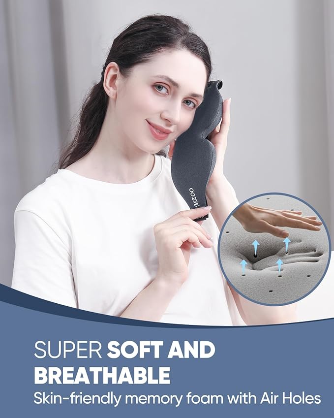 MZOO Sleep Eye Mask for Side Sleeper Men Women, Zero Eye Pressure 3D Sleeping - Image 5