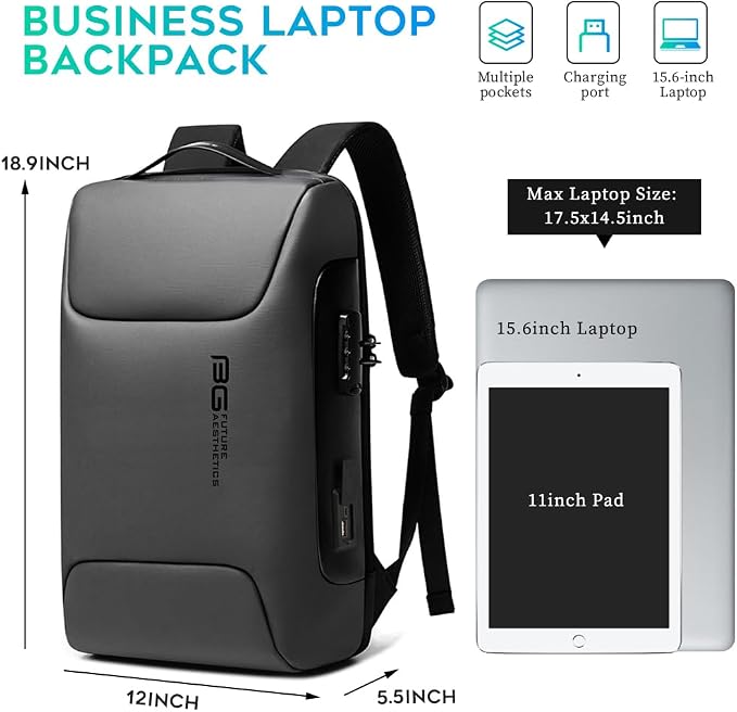 BANGE Anti Theft Backpack, Business Backpacks - Image 5