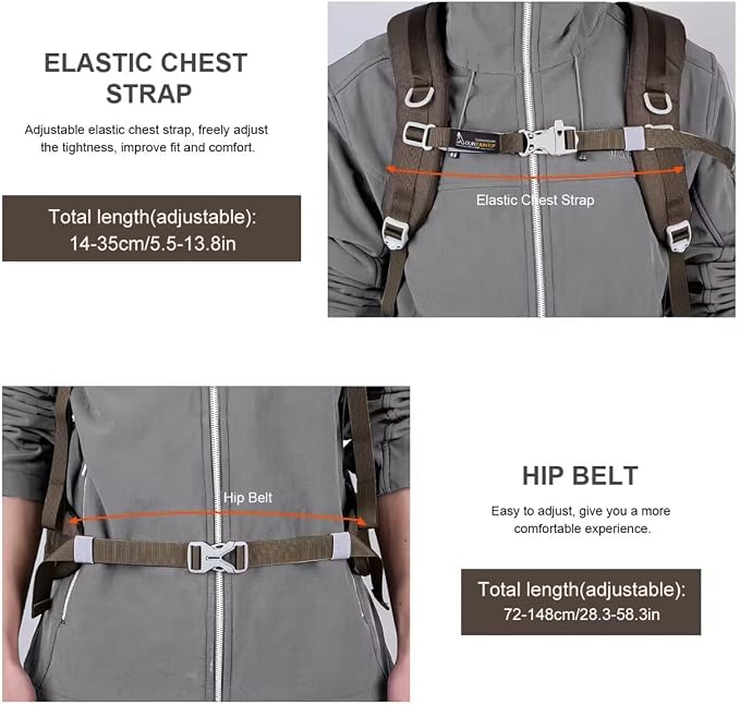 MOUNTAINTOP 40L Hiking Backpack Lightweight Travel Backpack - Image 3