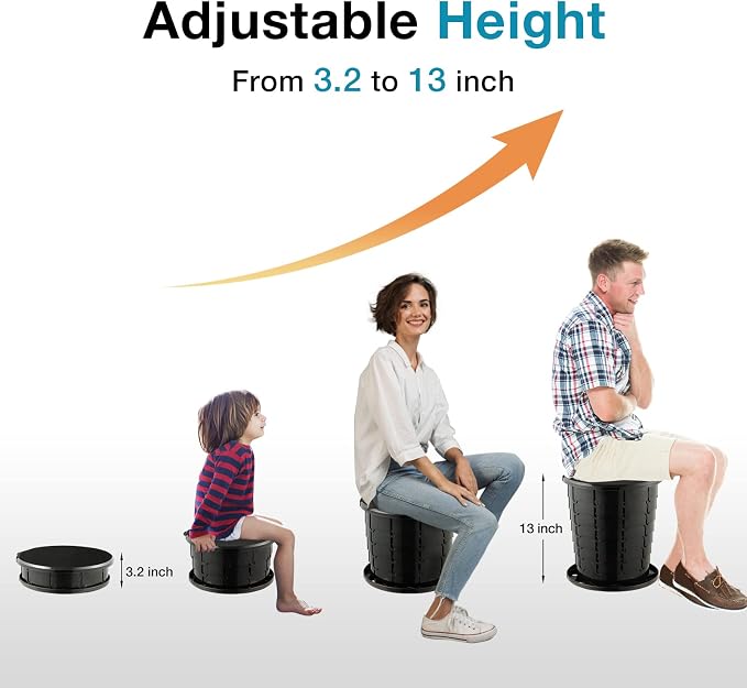 TRIPTIPS Upgrade Retractable Portable Toilet Travel Toilet Adjustable Height - Image 2