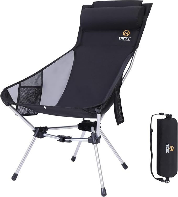 Nice C Ultralight High Back Folding Camping Chair, Backpacking Chair, Compact & by NiceC