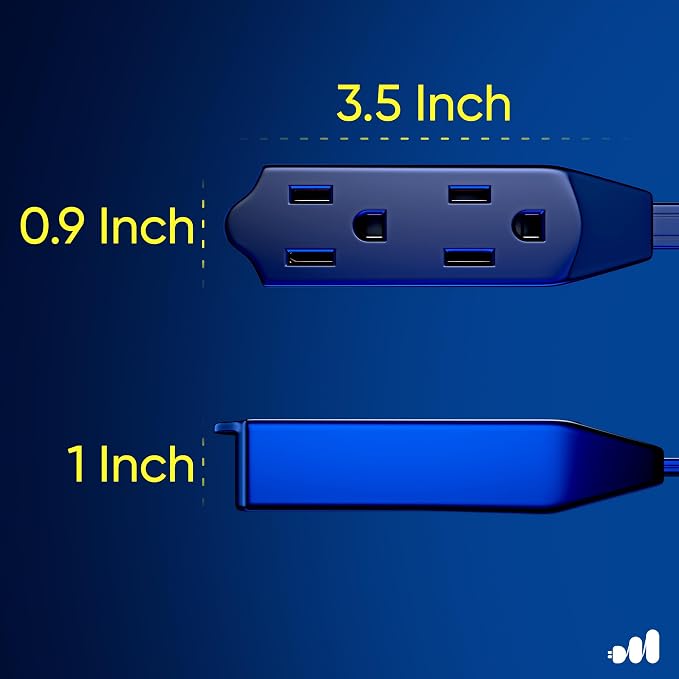 Maximm Cable 6 Ft 360° Rotating Flat Plug Extension Cord/Wire, 16 AWG Multi 3 - Image 4
