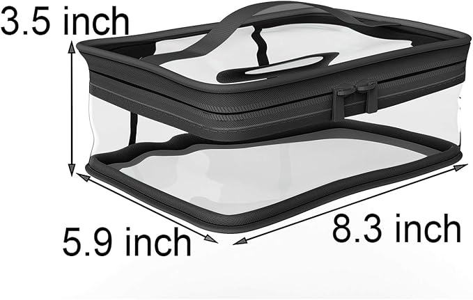 Black Transparent Cosmetic Bag Waterproof Handbag Portable Travel Work Make Up - Image 2