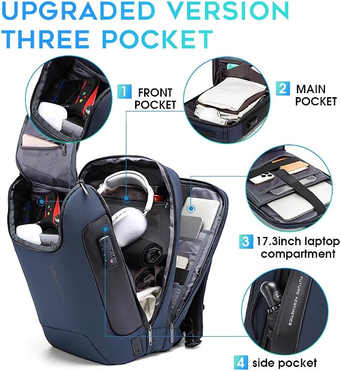 BANGE Mens Business Backpack for Work, Computer Backpacks for Laptops for 17.3 - Image 2