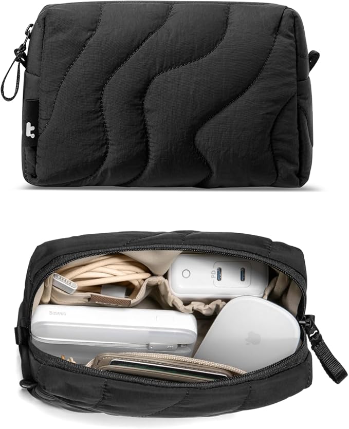 tomtoc Electronics Organizer Travel Case, Soft Puffy Organizer Bag Birthday by tomtoc