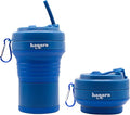 Collapsible Cup with Reusable Straw – 18 Oz, Portable Travel Mug, Leak-Proof by HANARA