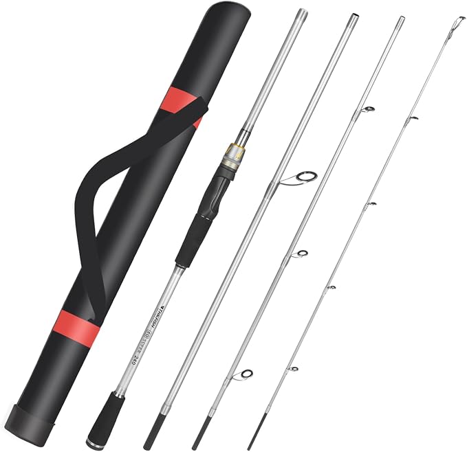 THKFISH Travel Fishing Rods, 4 Piece Spinning Rod by THKFISH
