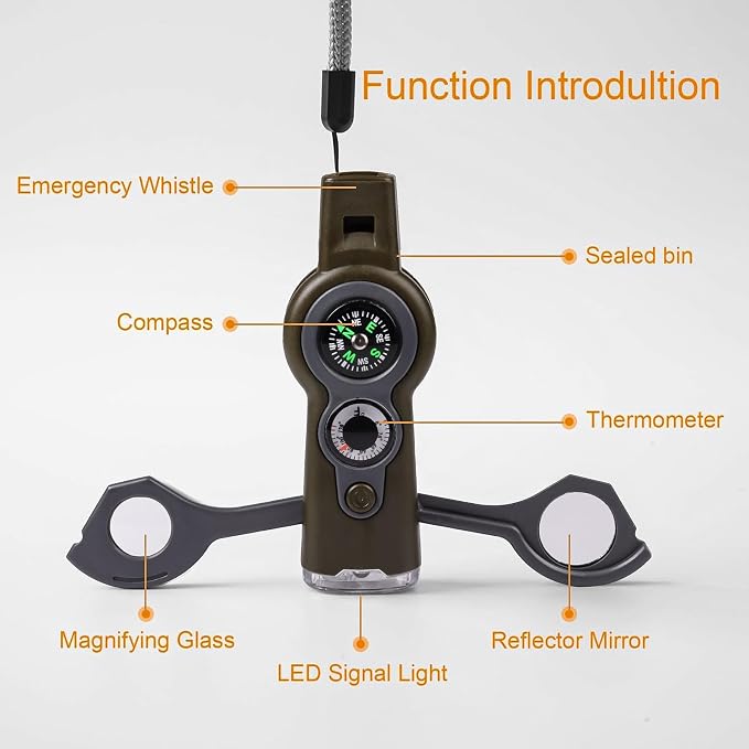 Emergency Survival Function Whistle, Outdoor Multifunctional Tool Safety Whistle - Image 4