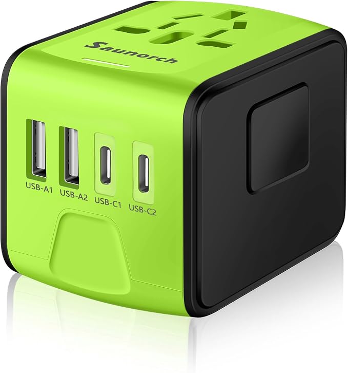 Travel Adapter Worldwide, Universal International Power Plug Adapter W/2.4A by SAUNORCH