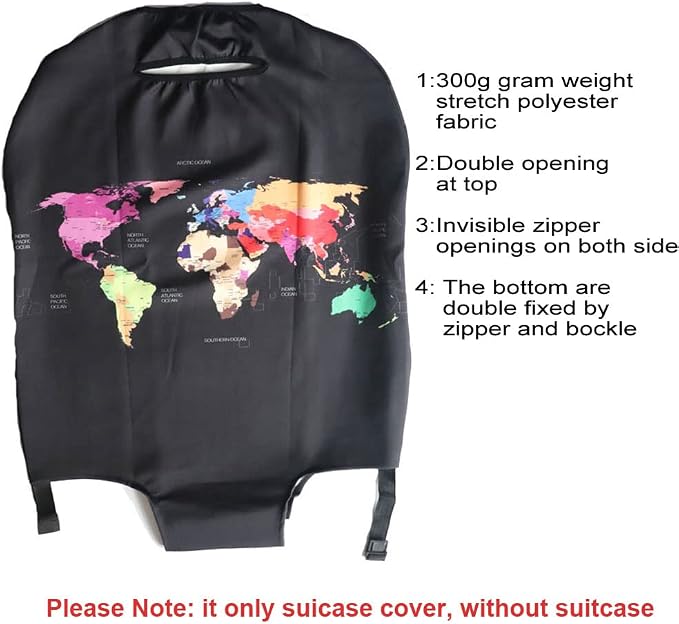 MosaiRudo Thicker Luggage Cover Elastic Suitcase Cover Protector Fits 18-32 - Image 2