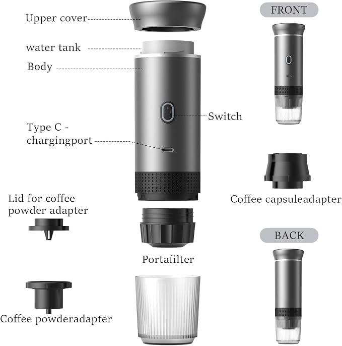 Zcyge Portable Coffee Maker Espresso Machine, Travel Camping Coffee Makers - Image 7