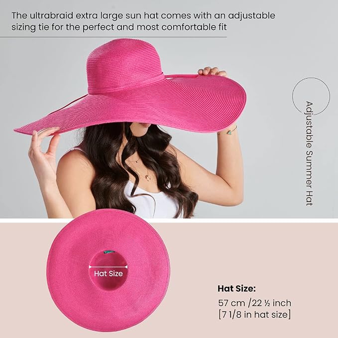 San Diego Hat Company Women's Ultrabraid X-Large Brim Hat, Adjustable Sun Hat - Image 7