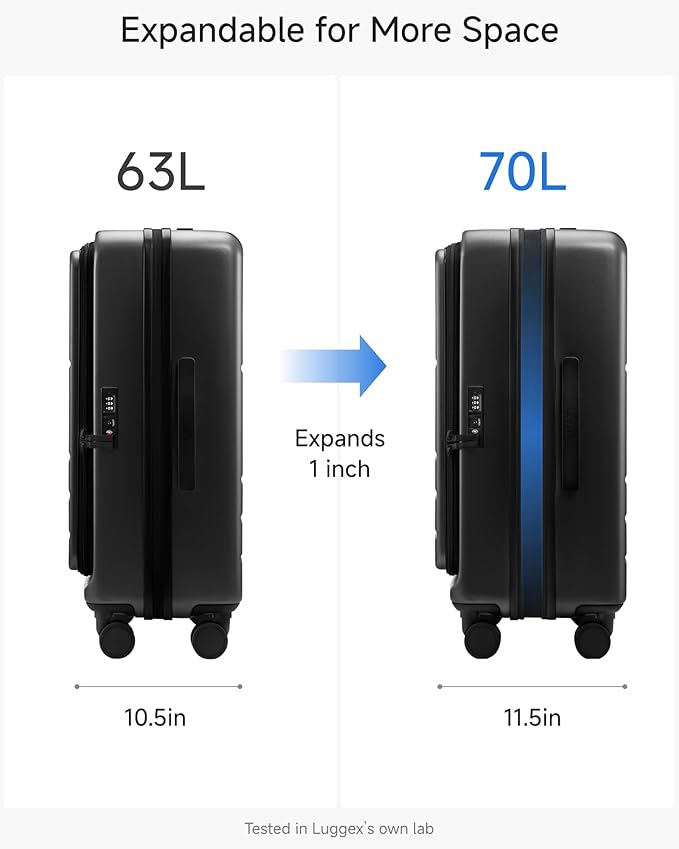 Checked Luggage Top Opening, FLT Expandable Polycarbonate Hard Shell Suitcase - Image 5