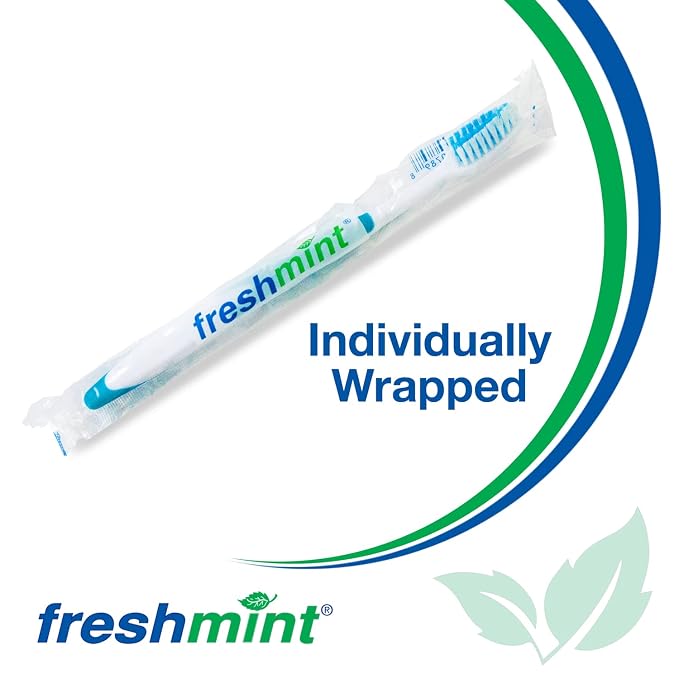 FRESHMINT Individually Wrapped Bulk Premium Toothbrushes, Oversized Easy Grip - Image 5