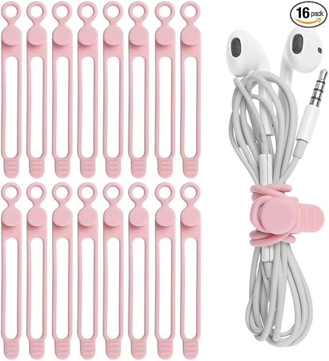 Nearockle 16Pcs Silicone Cable Straps Wire Organizer by ELECTRONICSORGANIZATION