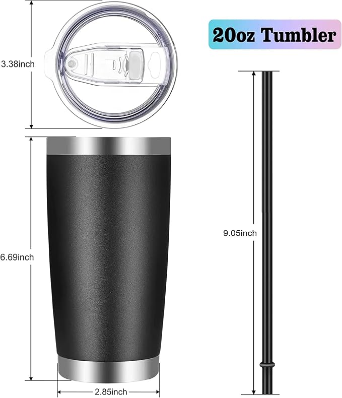 VEGOND 20oz Tumbler with Lid and Straw Stainless Steel Tumbler Cup Bulk Vacuum - Image 4