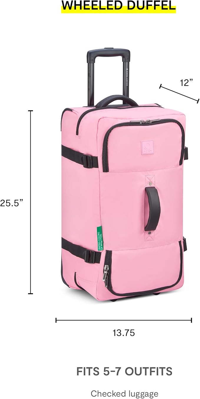 United Colors of Benetton Now Two Wheeled Rolling Duffel Bag - Image 3