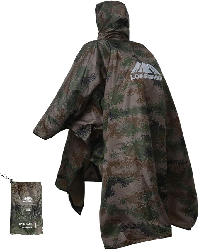 longsinger Rain Poncho for Adult, Waterproof Rain Poncho by longsinger