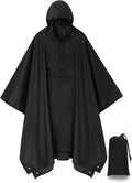 salamra Hooded Rain Poncho Waterproof Raincoat Jacket by salamra