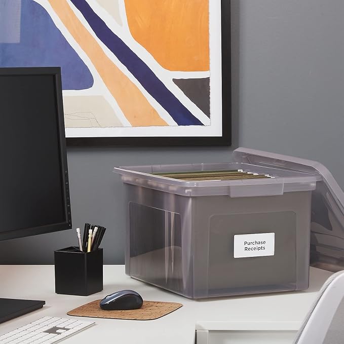 STAPLES Hanging File Folder Box, Storage Bin Organizer, Snap Lid, Letter & - Image 8