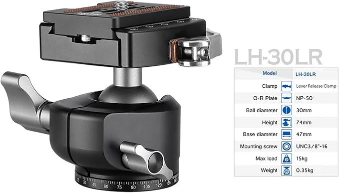 Leofoto Professional Camera Tripod, 4 Leg Sections, 360° Ball Head, Max Load - Image 2