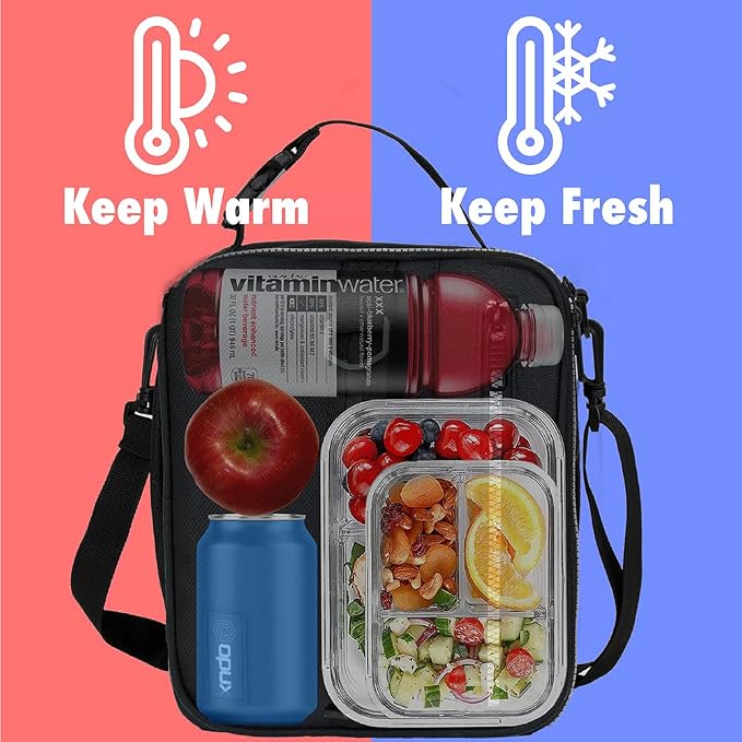 opux Insulated Lunch Box for Men Women Adult, Compact Lunch Bag for Kids Boy - Image 8