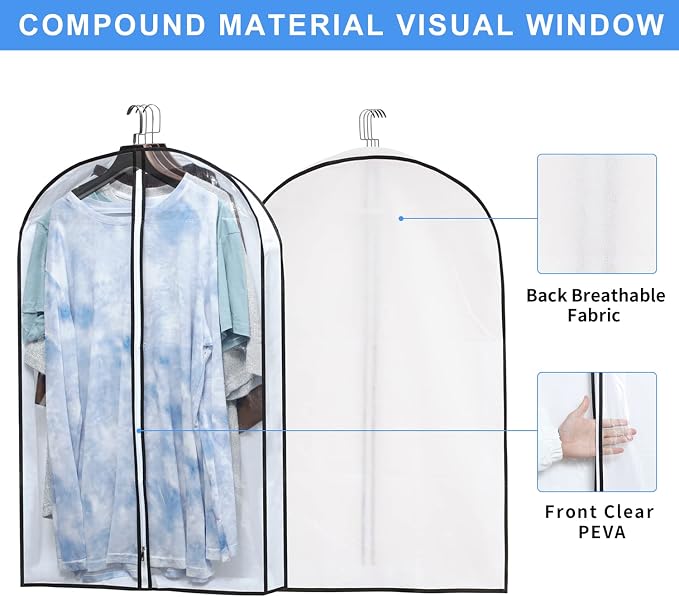 Hanging Clothes Storage with 4" Gusseted Garment Covers - Image 5