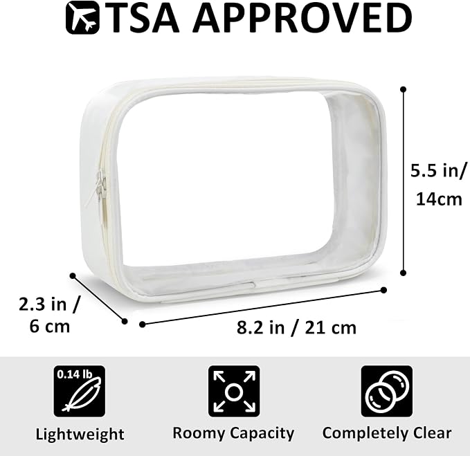 Moyad TSA Approved Clear Toiletry Bag, 2 Pack Quart Size 3-1-1 Liquids Pouch - Image 2