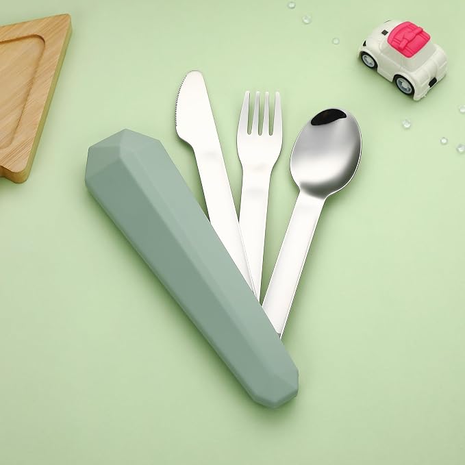 DEVICO Travel Utensils with Case, Reusable Camping Silverware Cutlery, 18/8 - Image 4