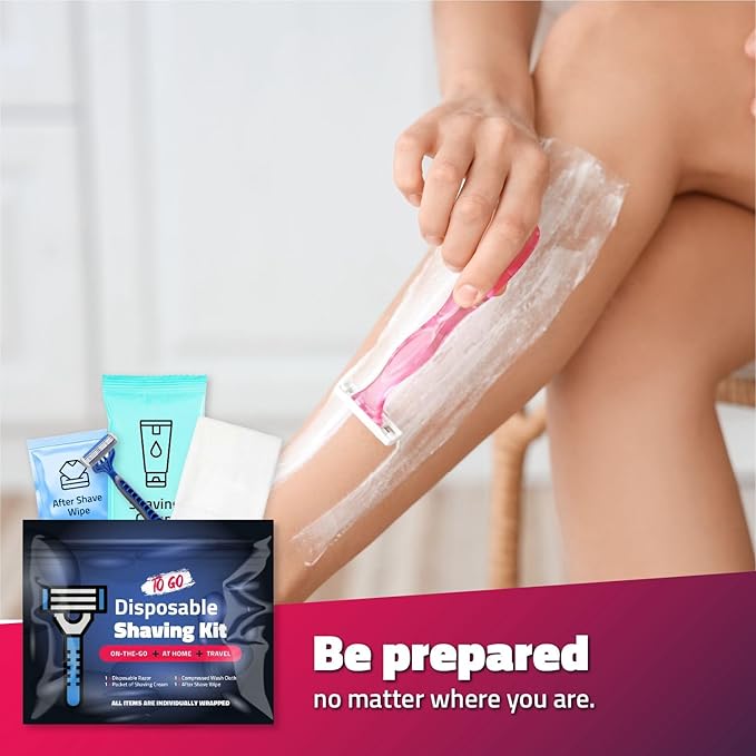 Shaving Kit with Razor, Shaving Cream, Washcloth & Aftershave Wipe – Men’s - Image 5