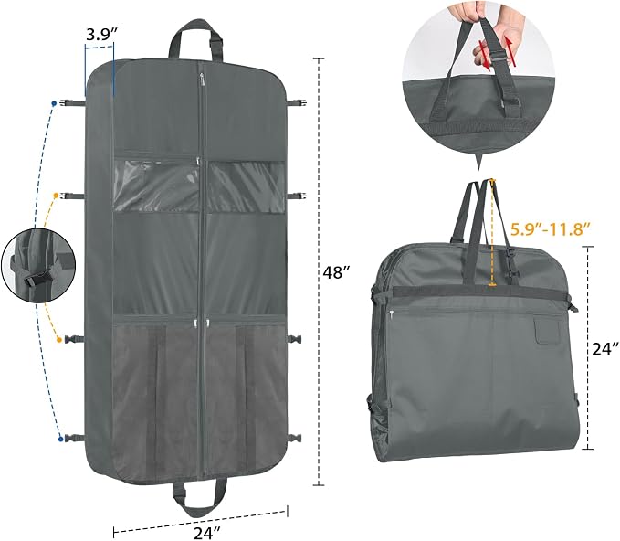 Zilink Upgraded Garment Bags for Travel Hanging Fur Coat Storage Bag Suit Bags - Image 5