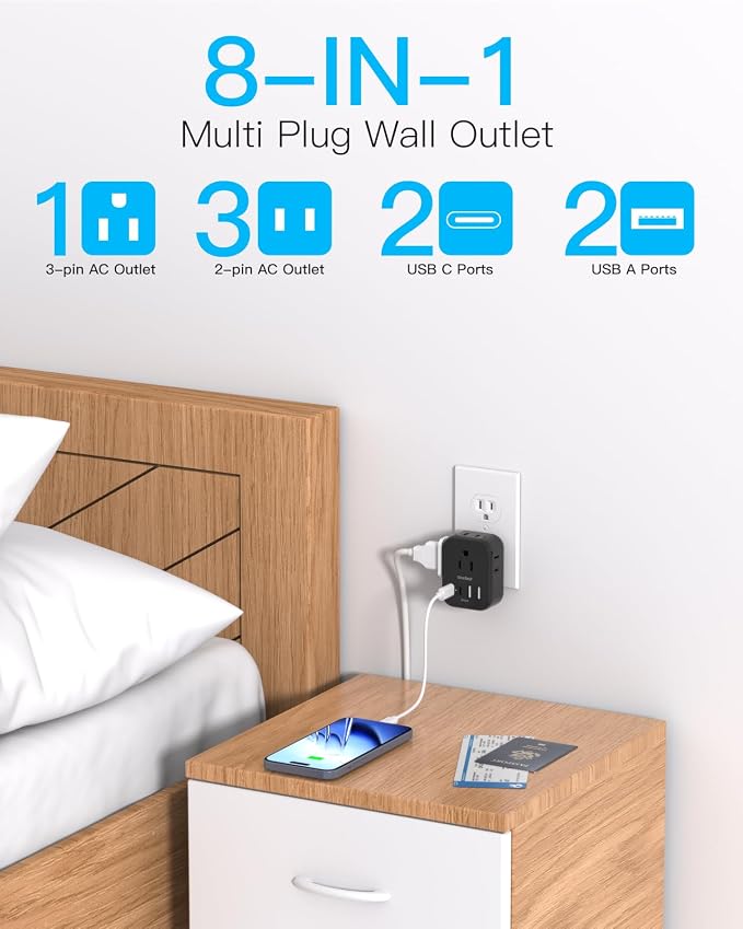 Travel Cruise Ship Essentials, Travel Plug Adapter - Image 2