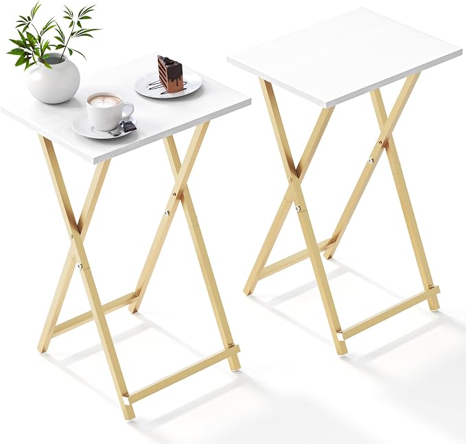 Foldable TV Trays, Small Folding Table, TV Trays Set of 2, TV Dinner Tray by Acovy
