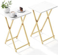 Foldable TV Trays, Small Folding Table, TV Trays Set of 2, TV Dinner Tray by Acovy