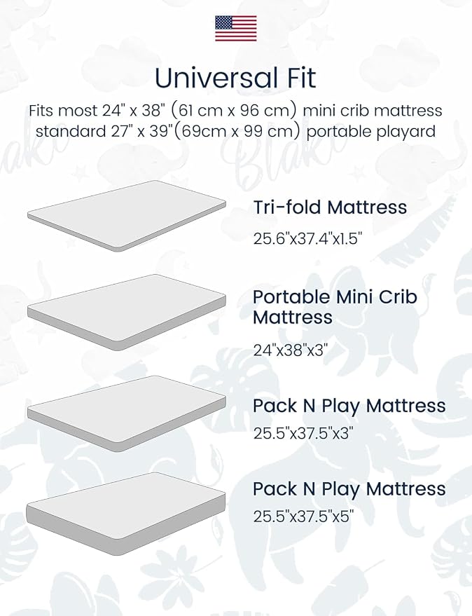 TotAha Premium Soft Pack n Play Sheets, Super Stretchy Jersey Knit Mini Crib - Image 3