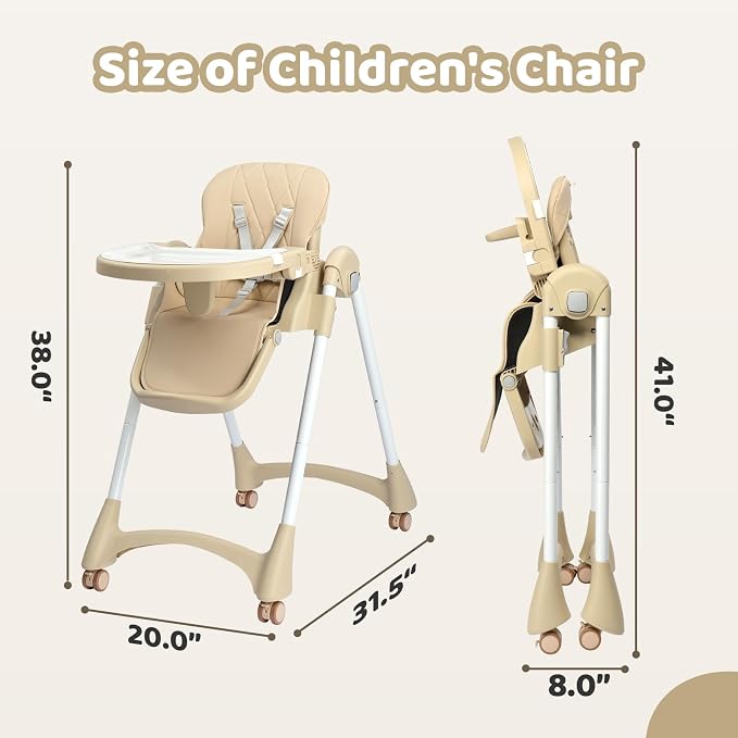 JOYMOR Foldable Baby High Chair, 4 in 1 Convertible Highchair - Image 8