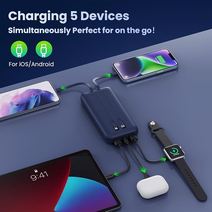 Portable Charger 40, 800mAh Power Bank, 25W PD QC 4.0 Fast Charging Portable - Image 2
