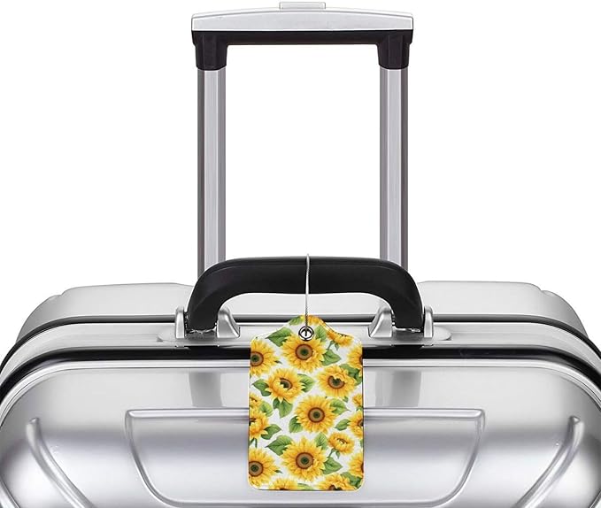 Lovely Sunflower Leather Luggage Tag - Image 5