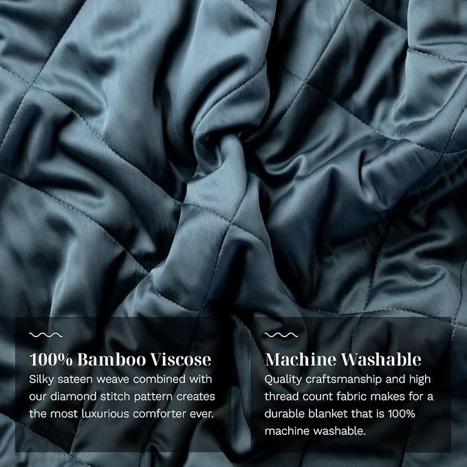 LUXOME Lightweight Blanket | 100% Rayon from Bamboo Fabric & Fill | Full/Queen - Image 4