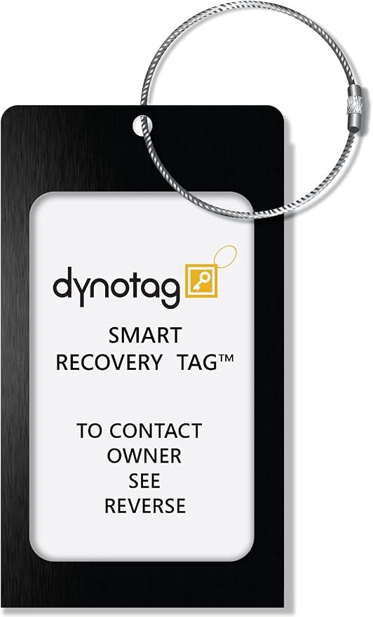 Dynotag® Web Enabled Smart Aluminum Convertible Luggage ID Tag + Braided Steel - Image 3