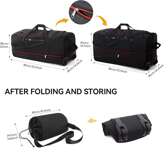 CONTAIL 32" Soft-Sided Rolling Duffle Bag - Image 2