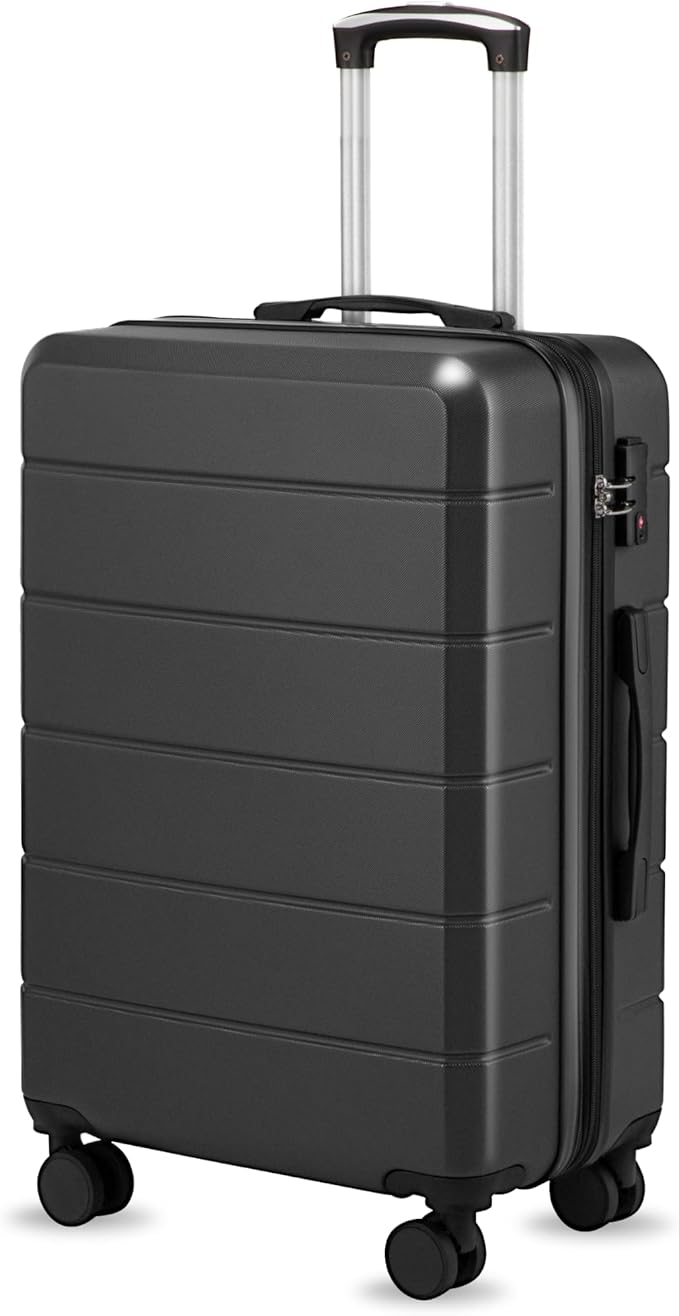 24 Inch Luggage with Spinner Wheels, Expandable Hardside Medium Checked Suitcase by YOETEY