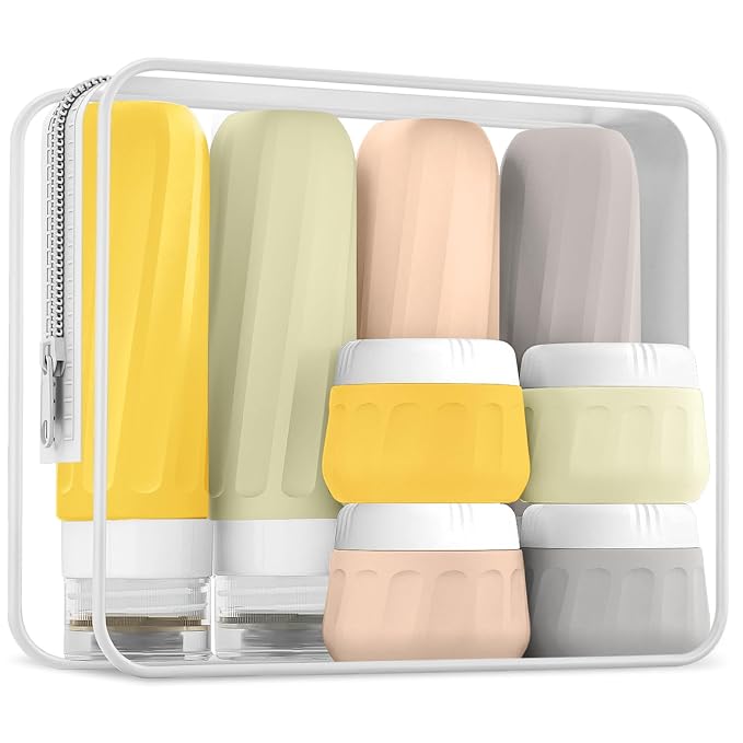 Travel Bottles for Toiletries 8 Pack, Travel Size Toiletries, Tsa Approved by Mrsdry