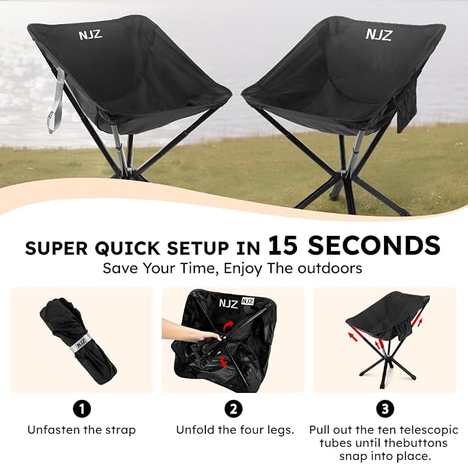 Small Camping Chair, Compact Folding Camping Chair - Image 5
