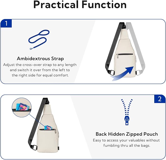 WATERFLY Small Crossbody Sling Backpack Anti Theft Backpack - Image 4